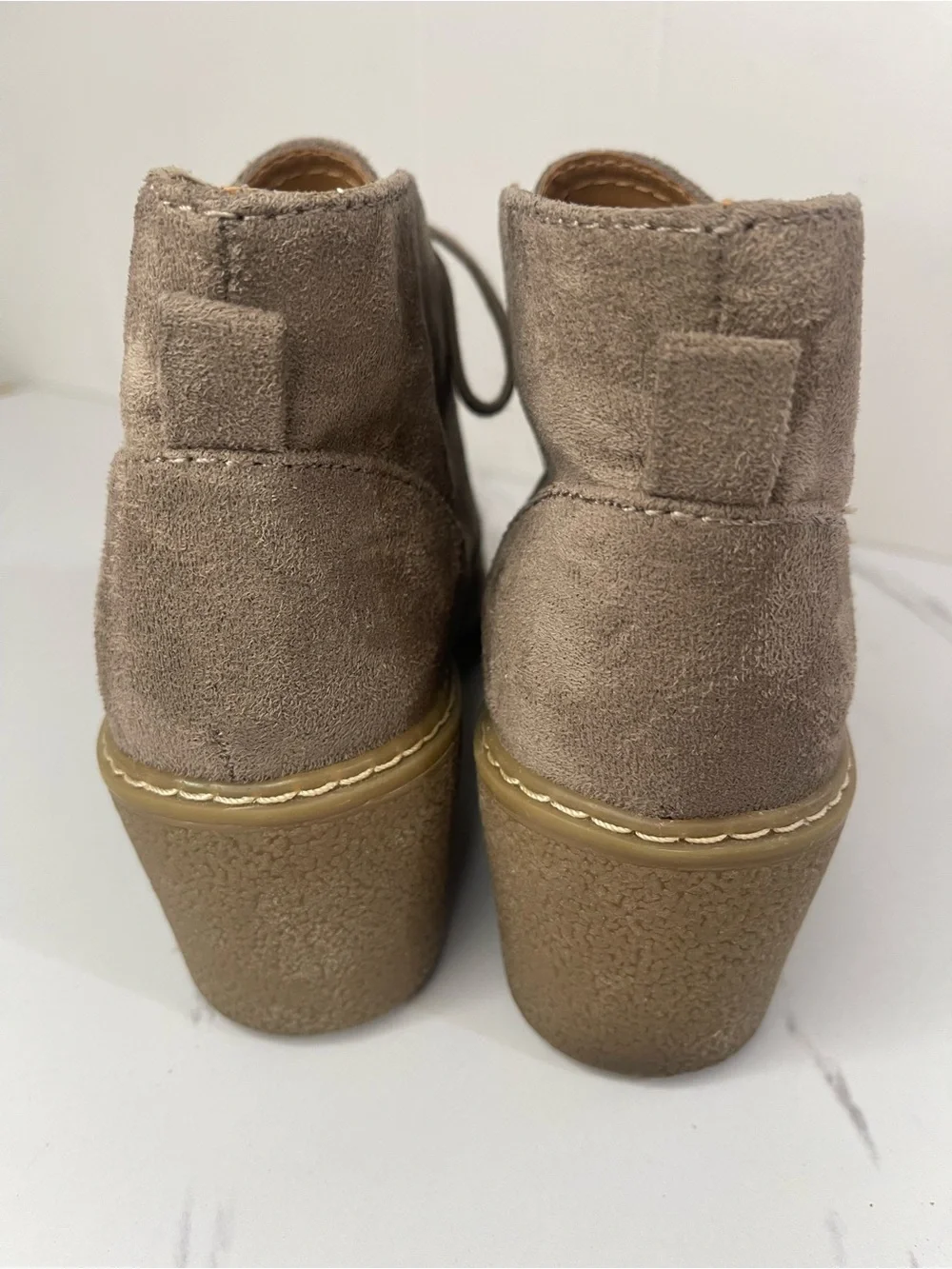 Universal Thread Taupe Suede Lace-Up Ankle Booties Size 7.5